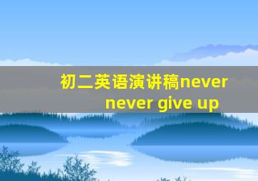 初二英语演讲稿never never give up